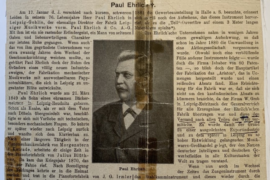 15_Traueranzeige_Paul Ehrlich_ZfI_Nr9_01.Februar 1925-Seite515